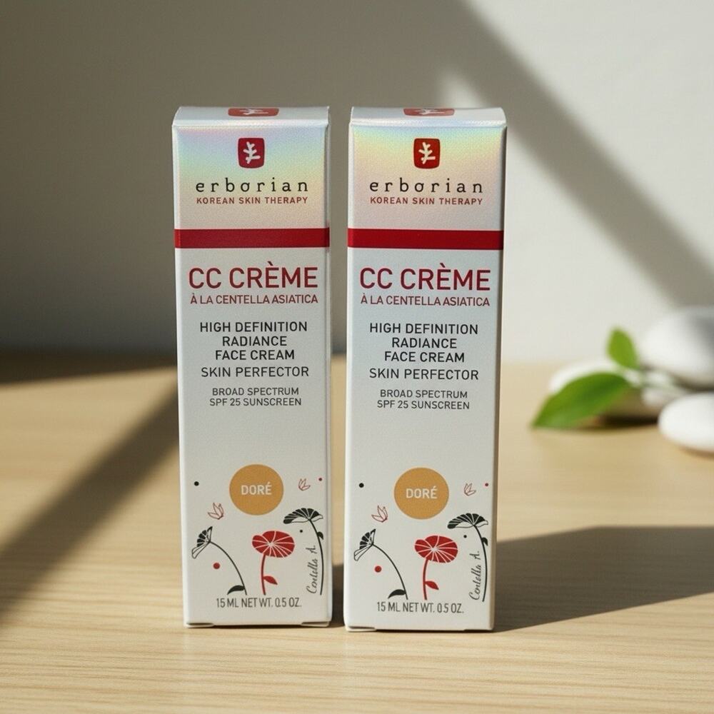 Erborian CC Cream with Centella Asiatica face serum SPF 25 Dore 0.5oz Lot Of 2